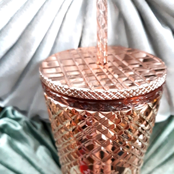 STARBUCKS LTD ED COPPER METALLIC TEXTURED CUP SWIRL STRAW! RARE! - Picture 7 of 10